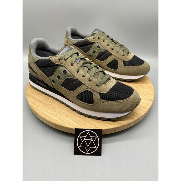 Saucony Shadow Shoes Mens 8.5 Green Black Running Sneakers Trainer Low - Picture 2 of 12